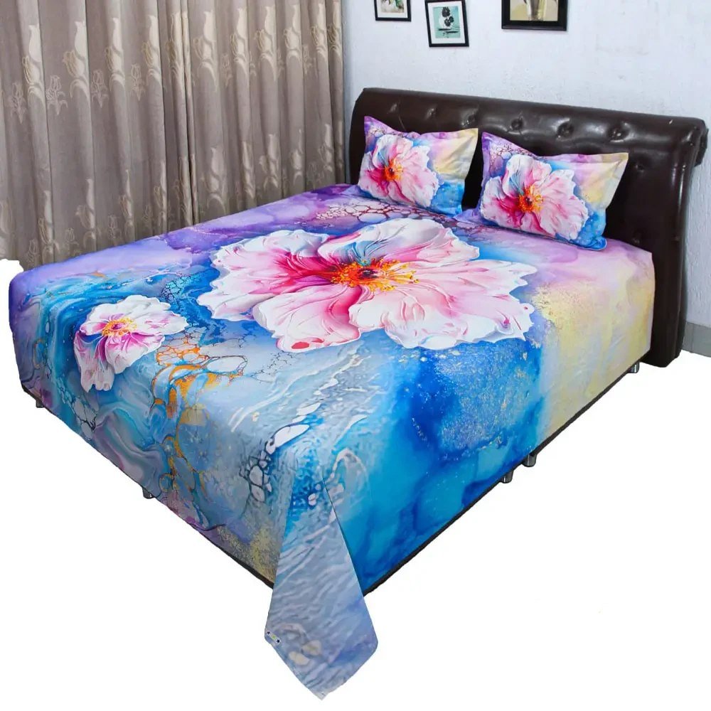 Cosmos Digital Print Bed Sheet